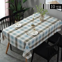 방수식탁보 12인용(135 x 274cm) 노블 체크 인테리어용으로, 8인용(135x200cm), 방수-노블 체크
