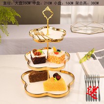 푸드 북유럽 유니크 엔틱 홈파티 진열대 쿠키선반 바스켓 카페인테리어 디저트케이스 마카롱선반 진열장 베이커리 빵쇼케이스, 화이트 매화 3단