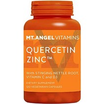 Mt. Angel Vitamins 케르세틴 아연 300베지캡슐 비타민 C D3 퀘르세틴 브로멜라인, 120캡슐(1팩)