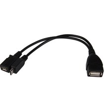CHAOX 2 In 1 OTG 마이크로 USB 호스트 전원 Y 분배기 어댑터 5 핀 남성 여성 케이블 20cm, standard, 한개옵션0