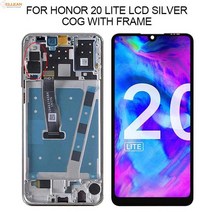HRY-LX1T 화웨이 Honor 20 라이트 Lcd 터치 스크린 디지타이저 MAR-LX1H 어셈블리 LRA-AL00 프레임, 한개옵션1, [10] 6.15 COG SilverFrame
