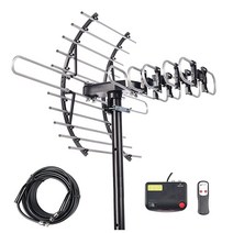 McDuory Attic 디지털 증폭 HD 안테나 - UHF VHF 1080P 4K - 전체 회전 - 2개의 TV 및 리모컨 - 40FT RG6 케이블 - 폴 없음!