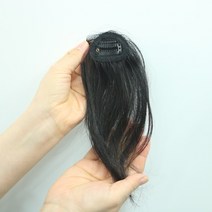 B015 여자정수리가발 인모100% 앞머리 탈모탑커버 부분형 고데기가능 수제가발, 밝은갈색