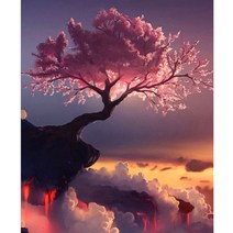 [나두화가 100선] 채색캔버스 40x50 명화그리기 세트, 01번) 석양나무