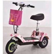 전동 삼륜 스쿠터 바이크 출퇴근 접이식 24V 36V 48V, 라이트핑크