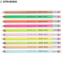 [KITABOSHI] 우드 노트 목재샤프 W-300R 0.5mm, 주황