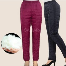 Happy shopping 중년 여성 오리털 패딩바지 겨울 방한 팬츠 빅사이즈 패딩