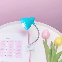 휴대용 2구 LED 미니 집게 스탠드 독서등 라이트, 집게형 미니 독서등/컬러랜덤