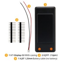 LILYGO T-Display-S3 터치 에디션 ESP32-S3 개발 보드 1.9 인치 ST7789 LCD 디스플레이 와이파이 블루투스 5.0 무선 모듈, [03] no touch-Black shell