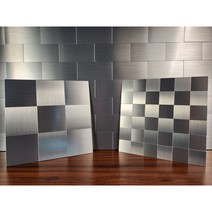 포인트월 주방 식당 벽 붙이는 알루미늄 메탈 타일 3종, 블록타일