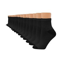 헤인스 여성 가치 발목 소프트 수분주름 양말 10팩 14팩 가능, Black - 14 Pack, 5-9
