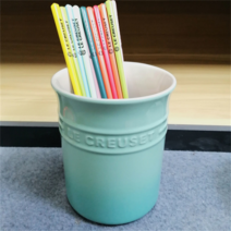 쿨러쉬 레크루제 프렌치 사기 주방 액세서리 주걱자리 수저통 가정용 컬러 나이프와 포크스푼 수납, 시안 젓가락 도구 홀더