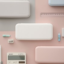 파스텔 예쁜 대용량 컴팩트 사각 필통, 라이트블루