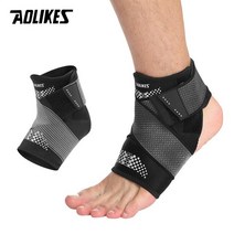 발목보호대 AOLIKES-가압 스포츠 발목 받침대 1 개 조절 한 탄성 붕대 발 스트랩 보호 장비 체육관 피트니스, [02] Gray, [01] XL--Left foot