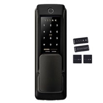 에버넷 AK-S101P-FS 지문인식 무타공도어락 푸시풀번호키 현관문도어락 현관번호키 현관문도어록 카드키4개, 골드(지문+카드키4개+번호), B지역설치의뢰