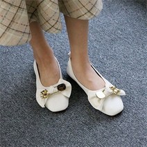 [오노마] ONM 빅 사이즈 리본 위 골드 장식 여성 패션 슈즈