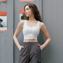 스컬피그 서포티브 지퍼 브라탑 화이트 SA0691