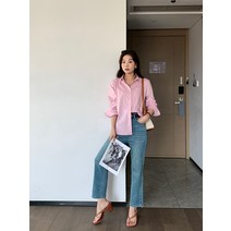 데무 핑크색 플랫 클래식 그린 프론트 오피스 카키 드레스 스트레이트 비지니스