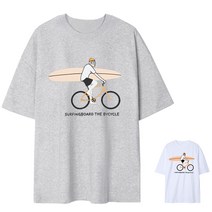 오버핏 반팔 남자 여자 빅사이즈 티셔츠_서핑데이