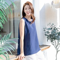 싹쓰리마켓 여성 해피나시 인견 민소매 블라우스 여름 엄마옷 빅사이즈