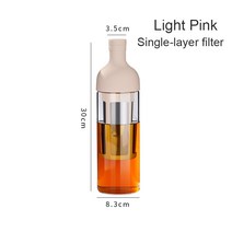 커피포트 드롱기 커피드립퍼 핸드드립주전자 커피머신 콜드 브루 커피 포트 1000ml iced 에스프레소 유리 메이커 실리콘 병 아이스 드립 필터 수동 커피 기기 커피 메이커, 01 pink single