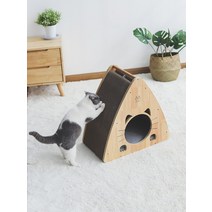 준스브로 고양이 집 하우스 스크래쳐 겸용 교체용 패드 1개 포함 54x29.5x53cm