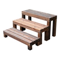 방부목 계단 선반 원목 나무발판 마당꾸미기 거치대 다용도 야외 부목 데크 목재계단 진열대, 싱글 가로 90 X 세로 30 X 높이 36cm