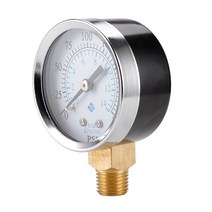 공기 압력 게이지 0-200psi 0-14bar 1/4NPT 50mm 방사형 유압 오일 수압 측정기, 한개옵션0