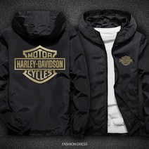 Harley Davidson 할리 데이비슨 야마하 재킷 가와사키 오토바이 후드 코트 오토바이 면 코트 반사 재킷, 강황색 할리 블랙 도금