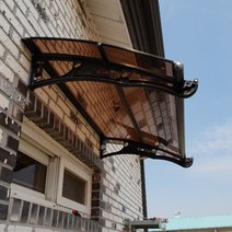 캐노픽스 800 X 1300 조립식창고견적 난간대 이동식주택 서산 농막 차양막 테라스차양막, 투명렉산 회색 브라켓 실버 바