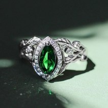 링 코코반지 Fashion Gorgeous Large Green Stone Womens Wedding Ring Noble Crystal Engagement Jewelry Gifts