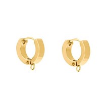 10pcs 스테인레스 스틸 귀걸이 고리 루프 골드 포옹 라운드 귀 포스트 diy 보석 만들기 구성 요소에 대 한 오픈 점프 링