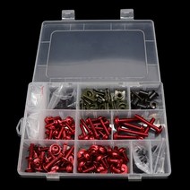 오토바이 볼트 풀 세트 커버 수하물 랙 혼다 Xr250 Pcx Bajaj Bws100 Cbr 1000Rr 2007, 05 빨간, 05 빨간