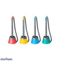 호아프_ 문화 스톱펜 0.7mm 부착 고정 볼펜 4개입, 기본