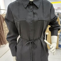 막스카라 가을 스텐 카라 벨티드 블라우스