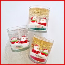 (레드산타)(7온즈*3개)크리스마스 캔들 양초 젤캔들 만들기 키트, 화이트머스크, 레드