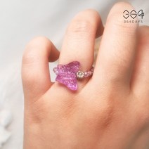 364days 보라색 나비반지 오로라 퍼플 버터플라이 구슬 비즈반지 어린이 우정반지 엄마랑 아이랑 커플반지 여자반지 사계절 유아동 키즈 악세사리