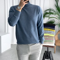 룩플레인 부드러운 소프트 메이드 겨울 반폴라 니트