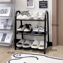 저렴한 실험실 신발장 학교 고시원 좁은 기숙사 간이 신발 정리대, FREE, 블랙 3층 45