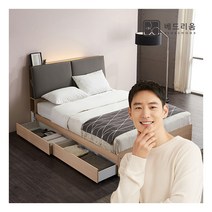 베드리움 [베드리움]블링 LED 퀸 서랍침대-라텍스탑 매트리스, 메이플