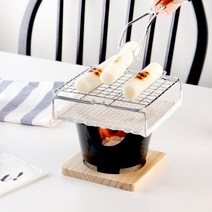 큐스토어 세라믹 석쇠 토스트 그릴 카모메식당 1인화로구이 감성캠핑용품 (2size), 1개, 소 (150mm)