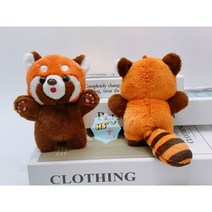 레서 판다 인형 리얼 래서 팬더 귀여운 그란데에버랜드 봉제인형 팬더 동물 선물 귀여운 애착 봉제 그란데, 2.붉은색