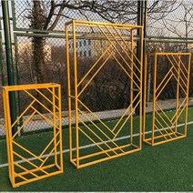 웨딩아치 풍선아치 백일 돌 생일 프로포즈 베이비샤워 행사 소품 야외 Fone 다이아몬드 웨딩 아치 배경 연철 기하학적 사각형 파티 무대 창의적인 스탠드, 2.Small - Gold