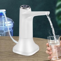 냉온수기 냉수 온수 셀프 소형 미니 정수기 기본 usb 워터 디스펜서가있는 전기 물병 펌프 휴대용 자동 물 펌프 버킷 병 디스펜서, 하얀색