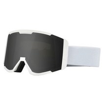 스노우 고글 더블 레이어 안개 방지 스키 고글 렌즈 스키 마스크 안경 스키 스노우 스노우 보드 안경 미러 고글 남성용, 화이트 블랙 렌즈