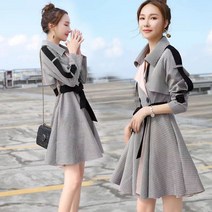 COSYEVNO 여성 트렌치코트 춘추 슬림원피스 하프 조거 코트
