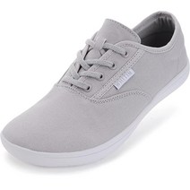 WHITIN 여성용 와이드 캔버스 베어풋 슈즈 | 제로 드롭 솔 미니멀리스트 캐주얼 스니커즈 W87 그레이 366043