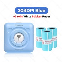 Peripage A6 304DPI 미니 블루투스 노트 라벨 스티커 프린터 가정 사무실용 컬러 용지 롤 선물용, 13 304BL 3Sticker