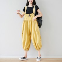 도오빠 아브닐스SA 여성 데님 멜빵바지 점프수트 루즈핏 오버핏 빅사이즈 9부 청바지 긴바지 배기 스크래치 봄 가을 여자바지 여자멜빵