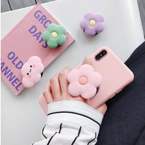 아이폰 se2 갤럭시 노트 젤리 실리콘 소프트 꽃 플라워 그립톡 스마트톡 핸드폰 거치대 전기종 케이스